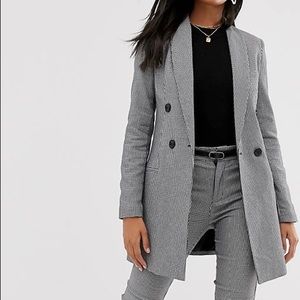 🚫SOLD🚫 NWT ASOS STRADIVIRUS DOG TOOTH DOUBLE BREASTED BLAZER COAT JACKET S